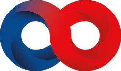 Red and blue infinity Logo for Infinity Editing Services